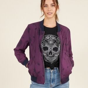 Sonoma Plum Floral Bomber Jacket
